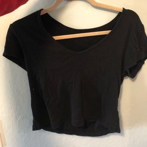 Cropped v neck tee